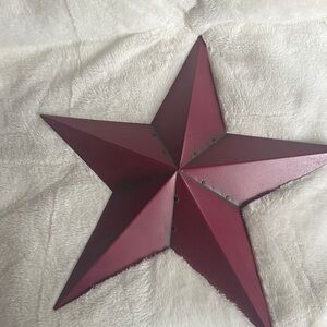 2 Red Metal Star Wall Art